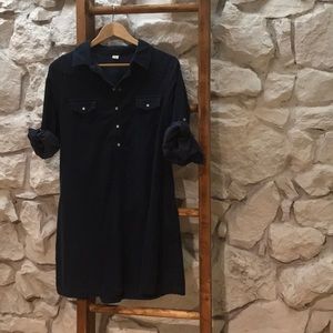 Large Old Navy corduroy shirt dress in Navy